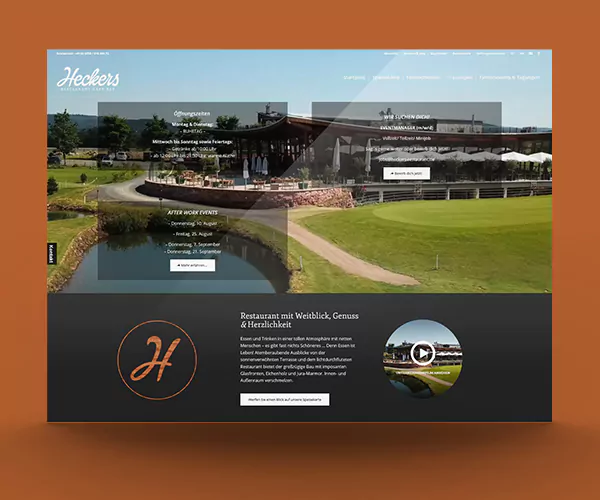 Website von Heckers Restaurant